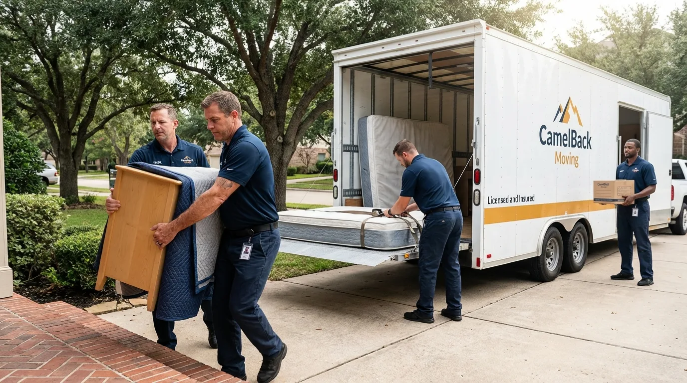 Crew loading residential truck for cross-state move from Telford, PA